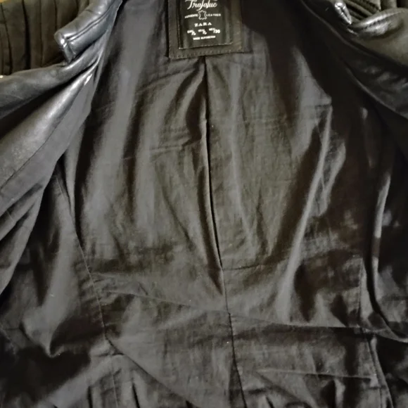 Zara Black Leather Moto Jacket - Picture 6 of 12